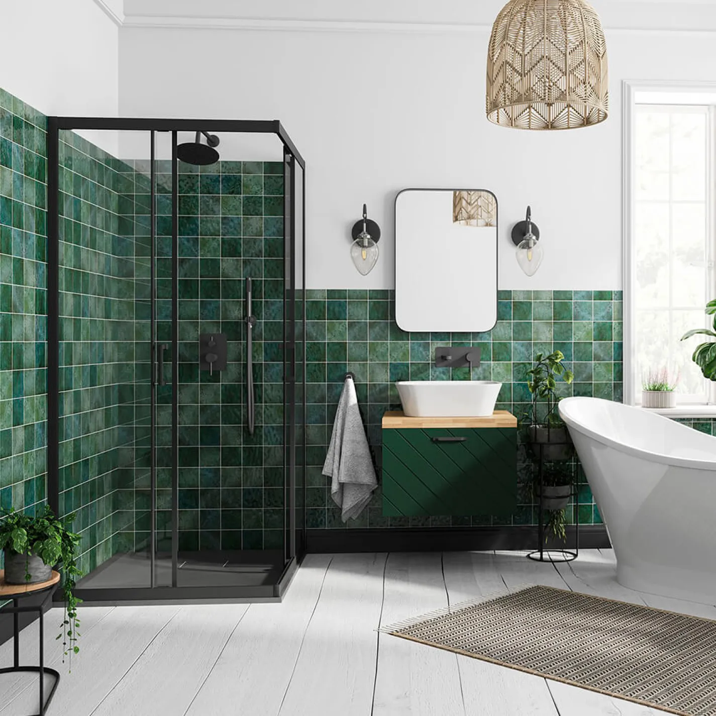 Душевая кабина Besco Modern 90x90x190, проф. черный мат (MKB-90-190-C) - Фото 2