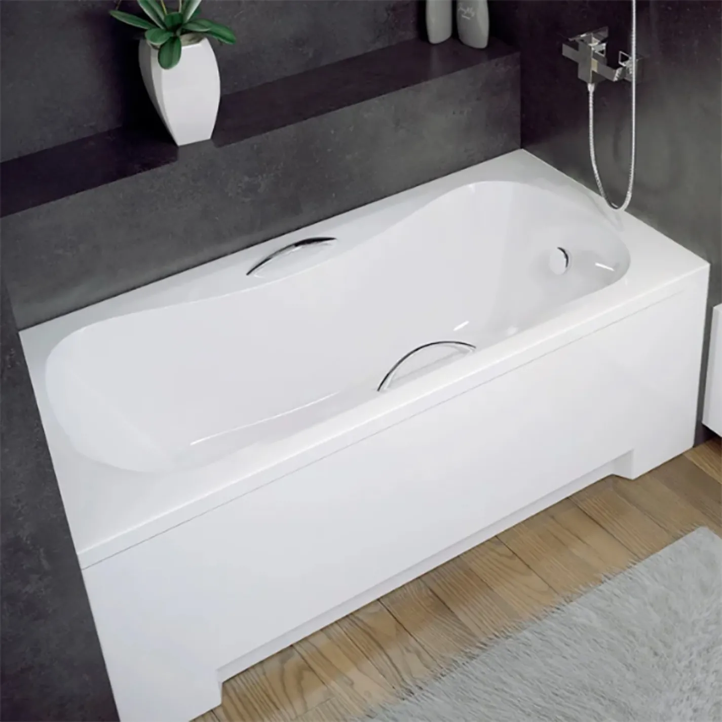 Ванна акриловая Besco Aria Plus 160х70 (соло), без ручек и ног (#WAA-160-PA) - Фото 3