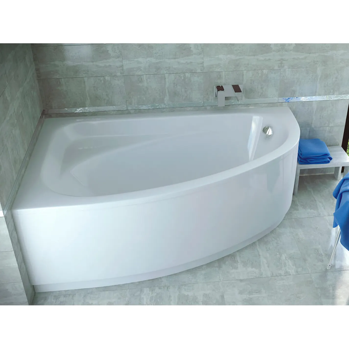 Ванна акриловая Besco CORNEA 150х100 левая (соло) без ножек (#WAC-150-NL) - Фото 3
