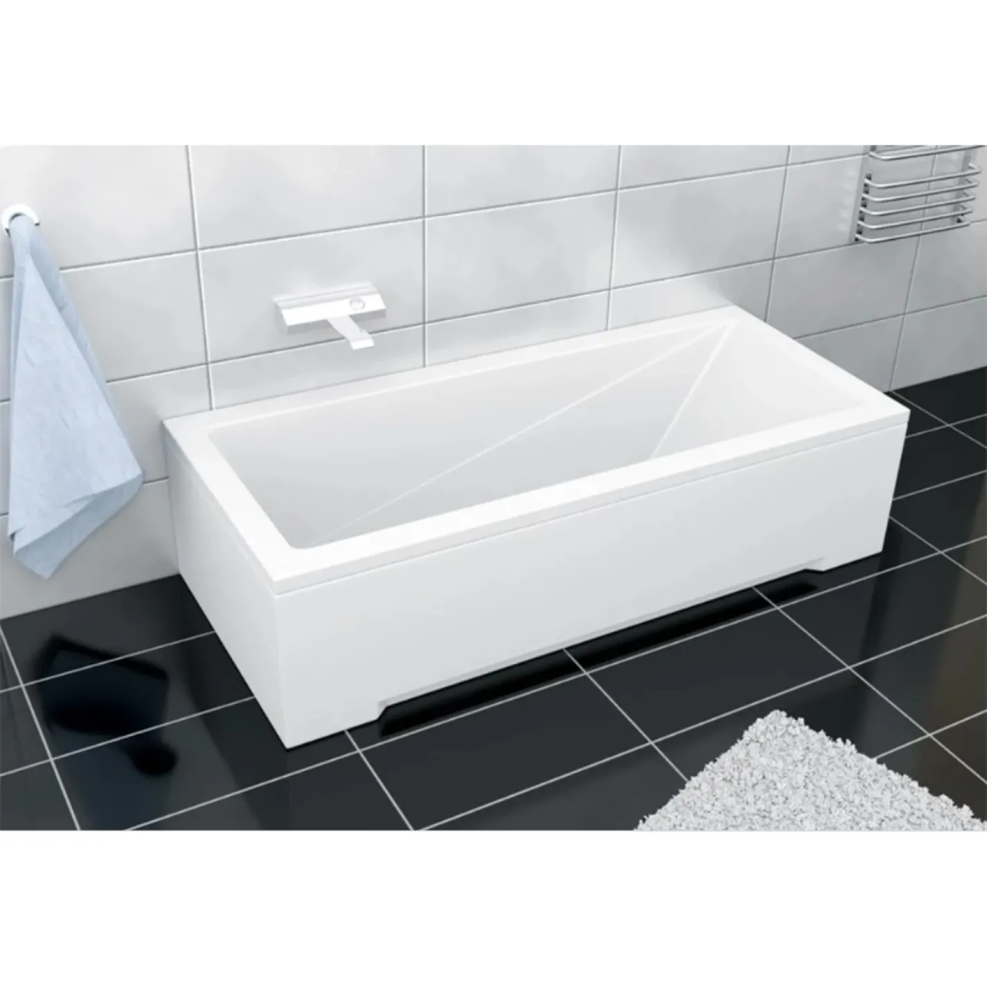 Ванна акриловая Besco Modern 160x70 (соло), без ног (#WAM-160-MO) - Фото 1