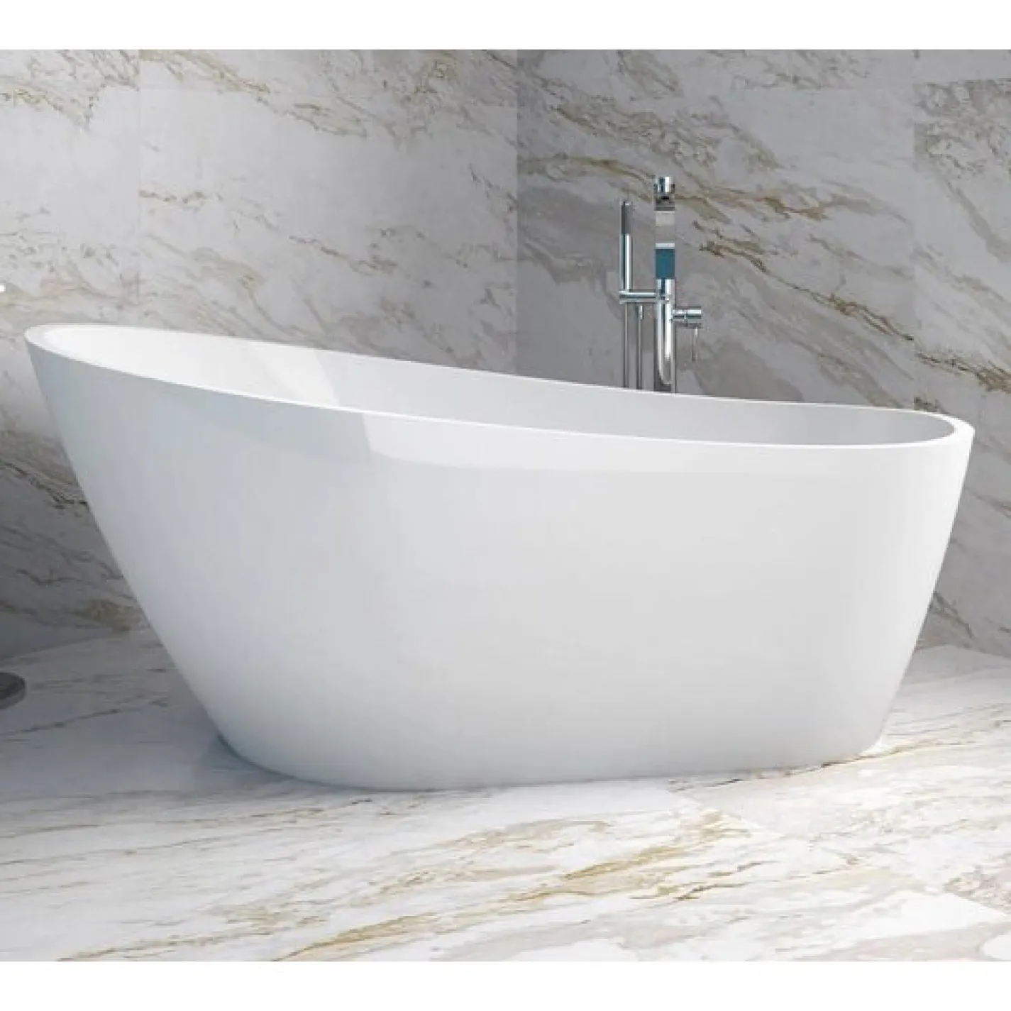 Ванна акрилова Besco Melody ретро 170x80 із сифоном - Фото 3
