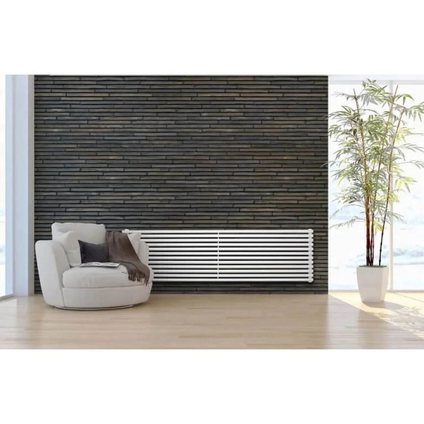 Горизонтальный радиатор Betatherm Praktikum 2 425x1200 белый матовый - Фото 3