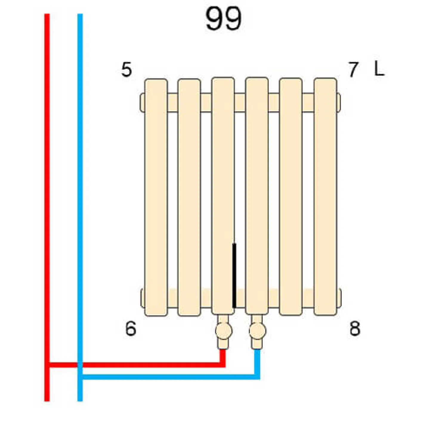 Трубчастий радіатор Betatherm Metrum BM6 1180-30 1800x465x92mm RAL9016M - Фото 3