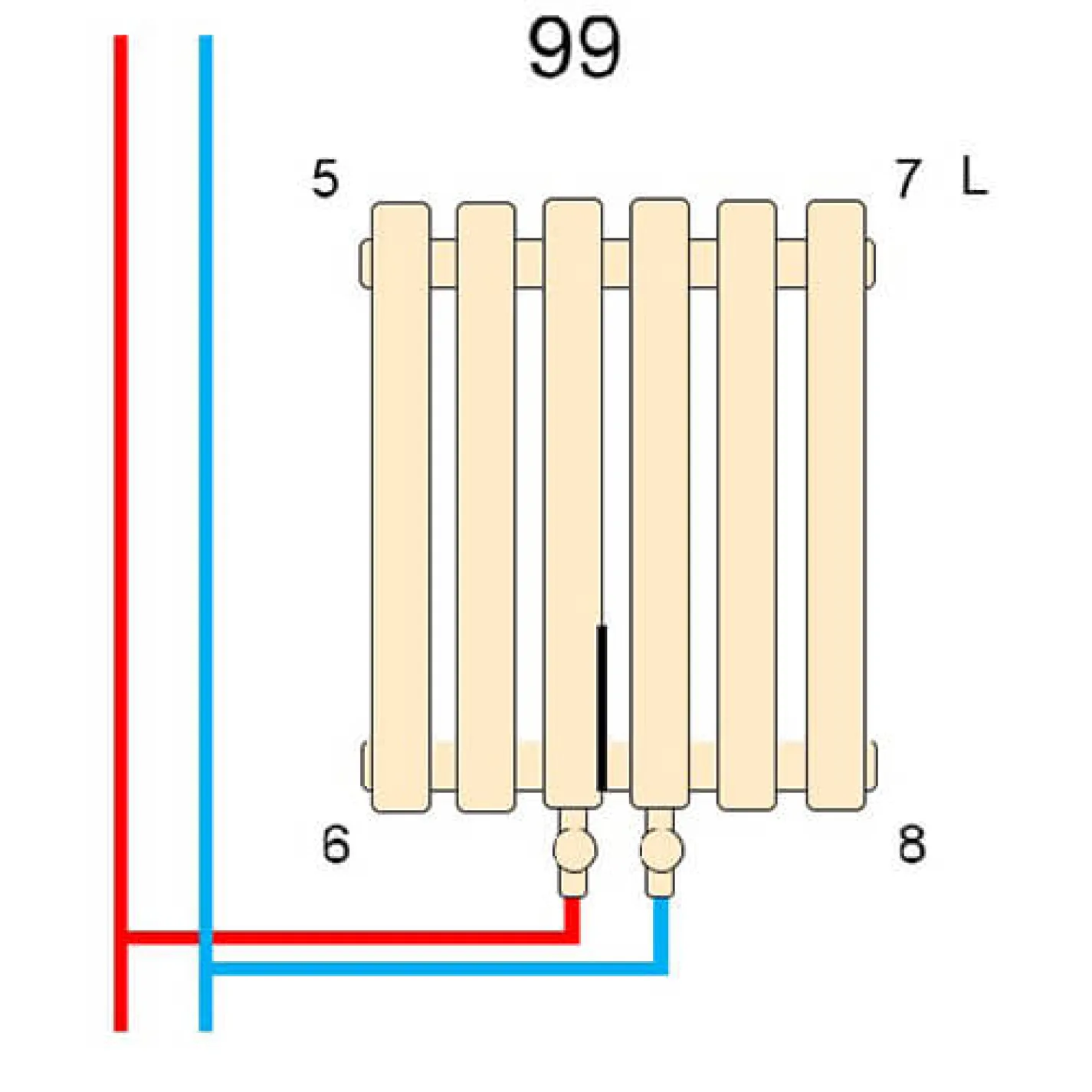 Трубчастый радиатор Betatherm Metrum BM6 1800x465x92 мм вертикальный RAL9005M - Фото 6