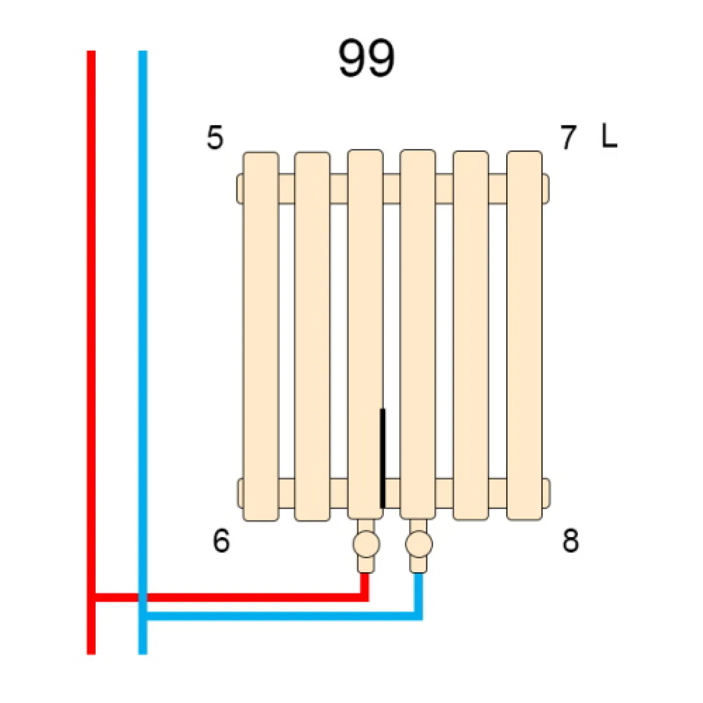 Трубчастый радиатор Betatherm Praktikum 2 1800x273 вертикальный RAL9016 - Фото 3