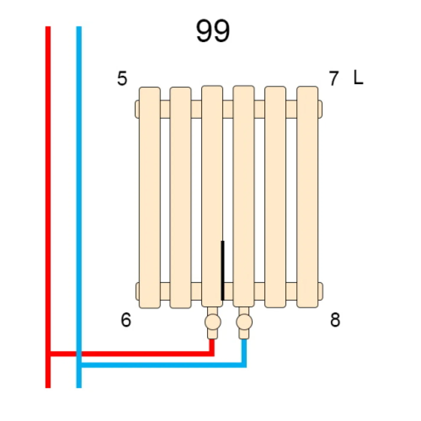 Трубчастий радіатор Betatherm Quantum 2 1800x405 вертикальний RAL9016 - Фото 3