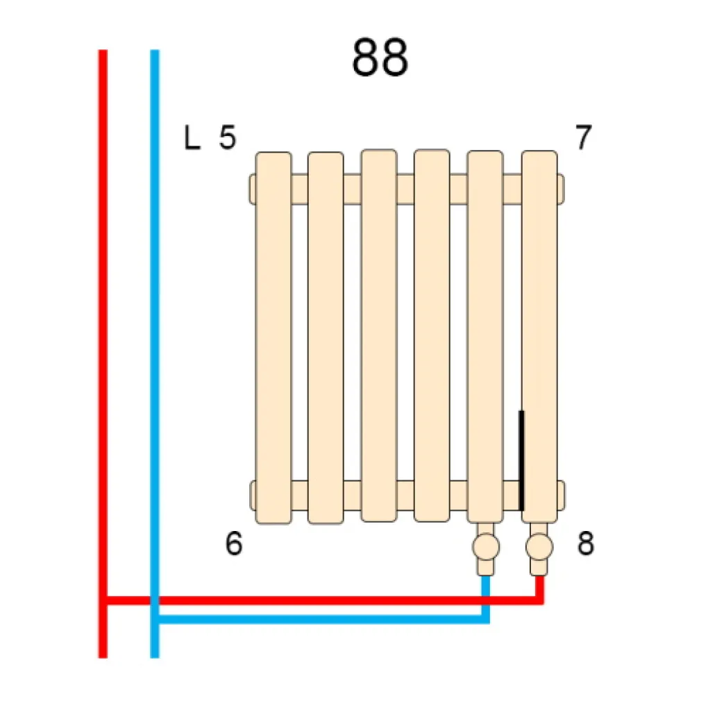 Трубчастый радиатор Betatherm Praktikum 2050 500x1223 горизонтальный RAL9005М- Фото 4
