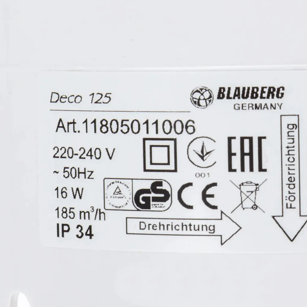Вытяжной вентилятор Blauberg Deco 125 T (0688039633)- Фото 4