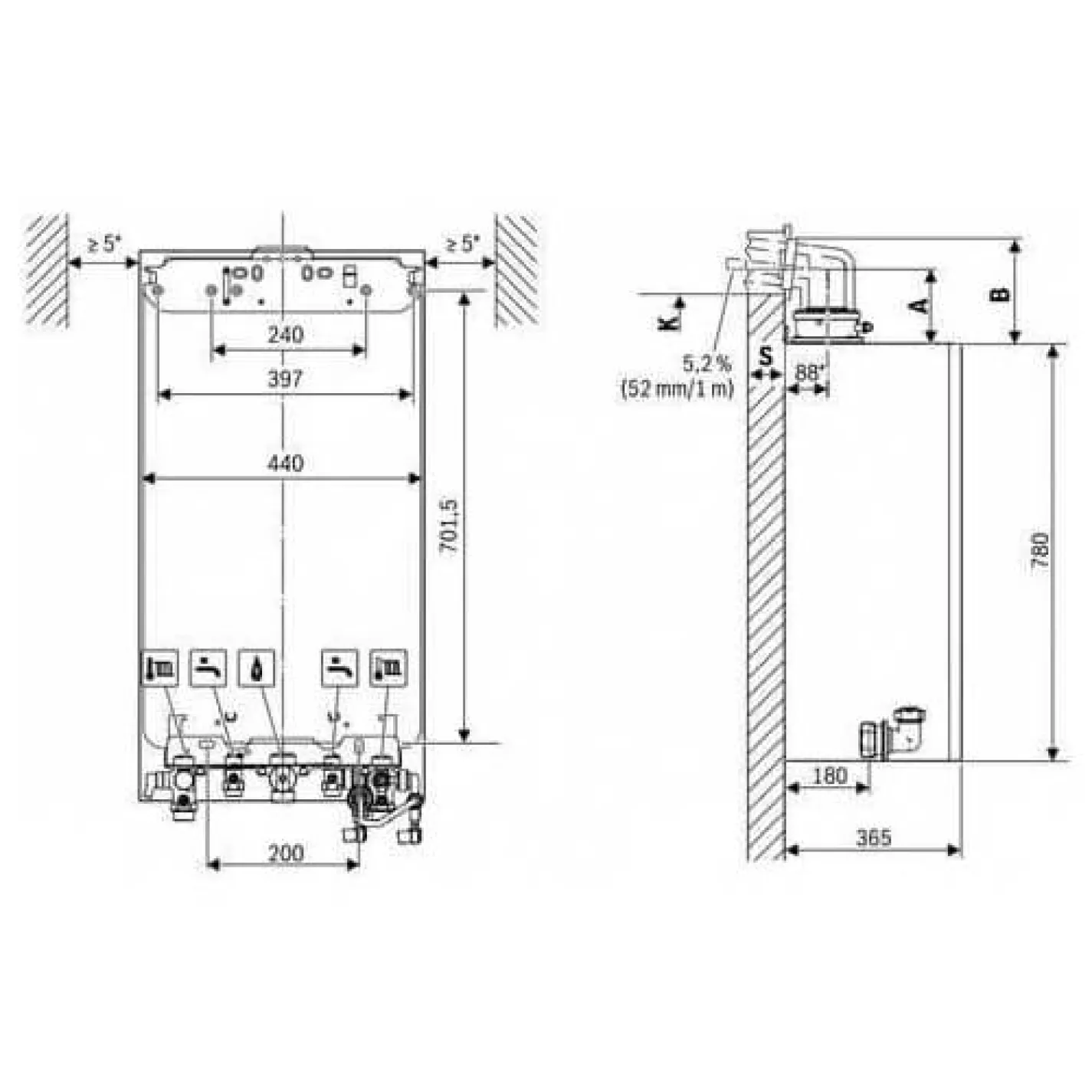 Одноконтурный конденсационный котел Bosch GC5700iW 24 P 23 (7736902851) - Фото 3