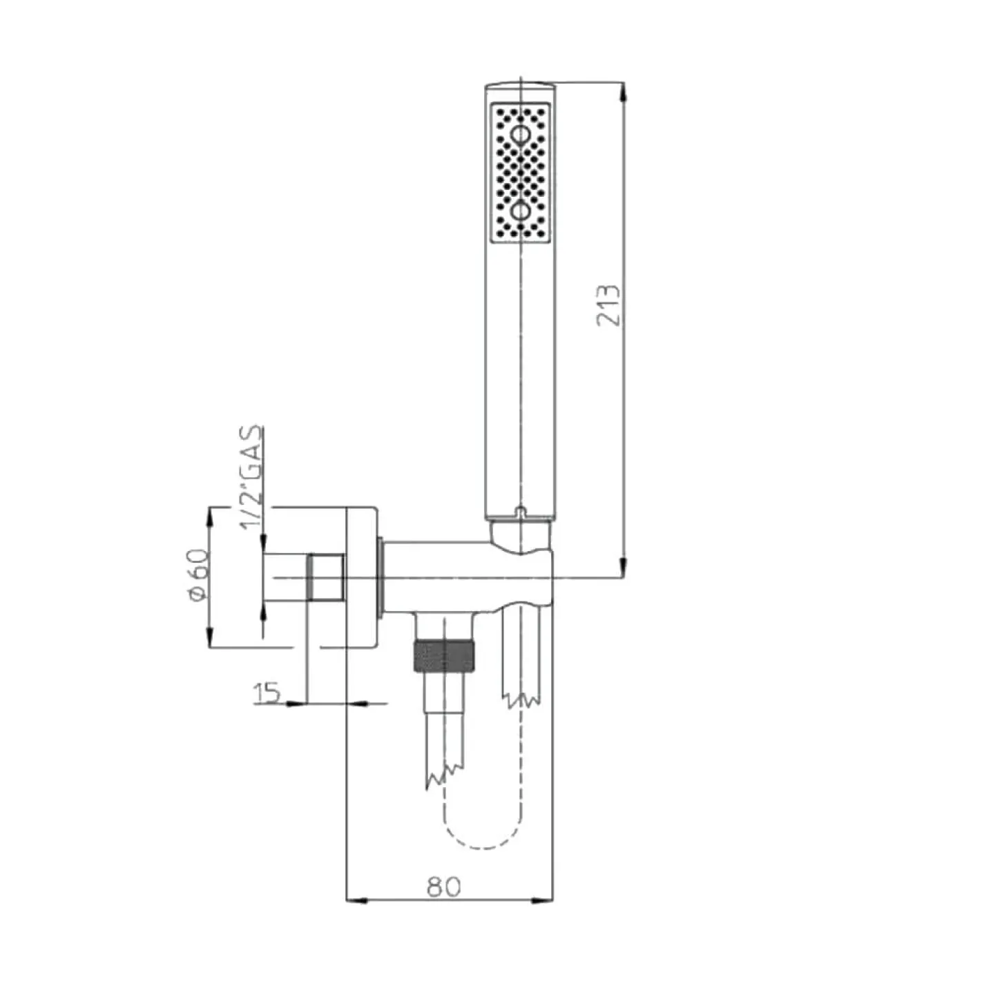Душова система Bossini з термостатом, верхнім душем та ручним душем, чорна матова - Фото 3