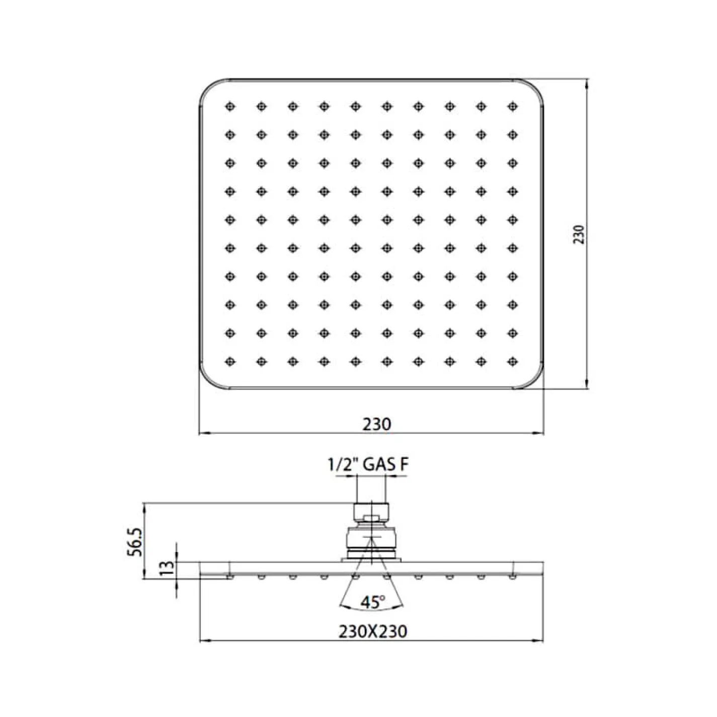 Душевая система Bossini Cosmo Quadro с термостатом, хром (M00772000030008) - Фото 1