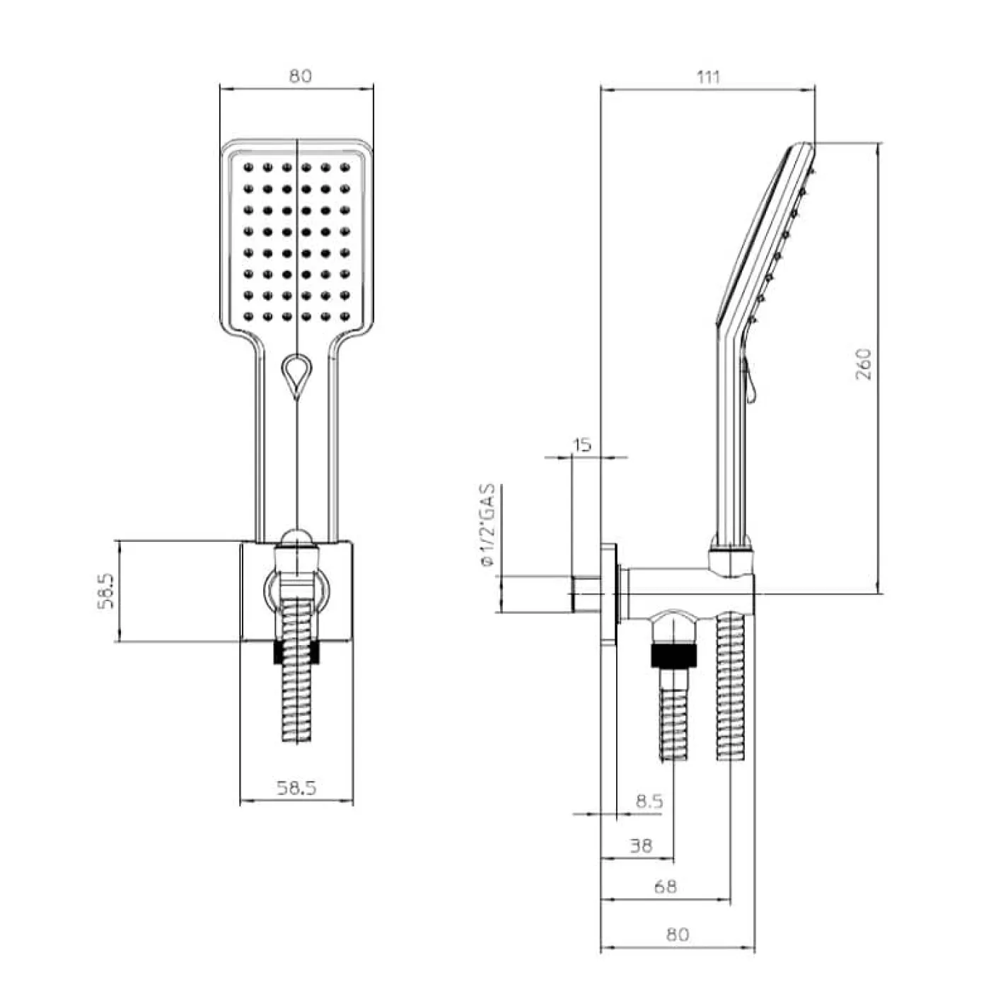 Душевая система Bossini Cosmo Quadro с термостатом, хром (M00772000030008) - Фото 2