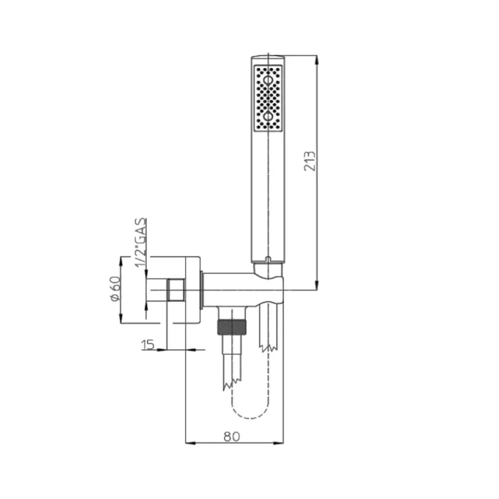 Душевая система Bossini Cosmo с термостатом, смесителем и ручной лейкой, черная матовая- Фото 3