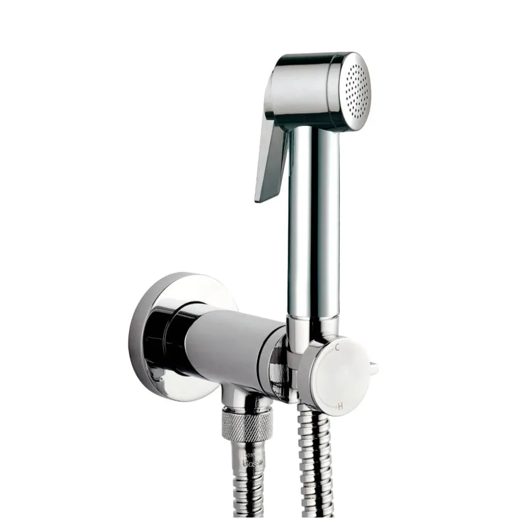 Гигиенический душ Bossini Paloma Flat комплект 3 в 1 на прогрессивном картридже, никель- Фото 1