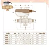 Кран шаровой 3-ходовой сервоприводом Caleffi 638 1" L-образный (638063)- Фото 2