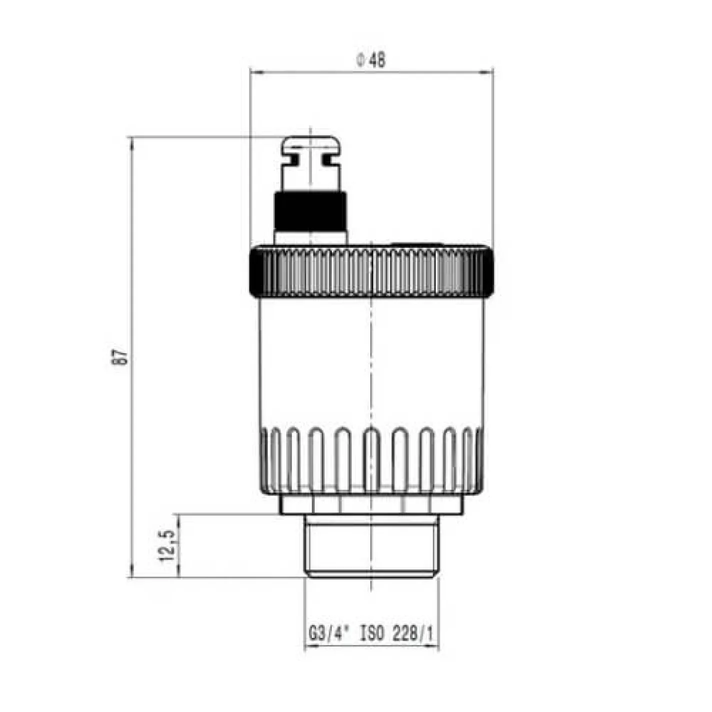 Автоматический воздухоотводчик Caleffi MINICAL вертикальный 3/4 Н 120°C 10 bar (502050) - Фото 1