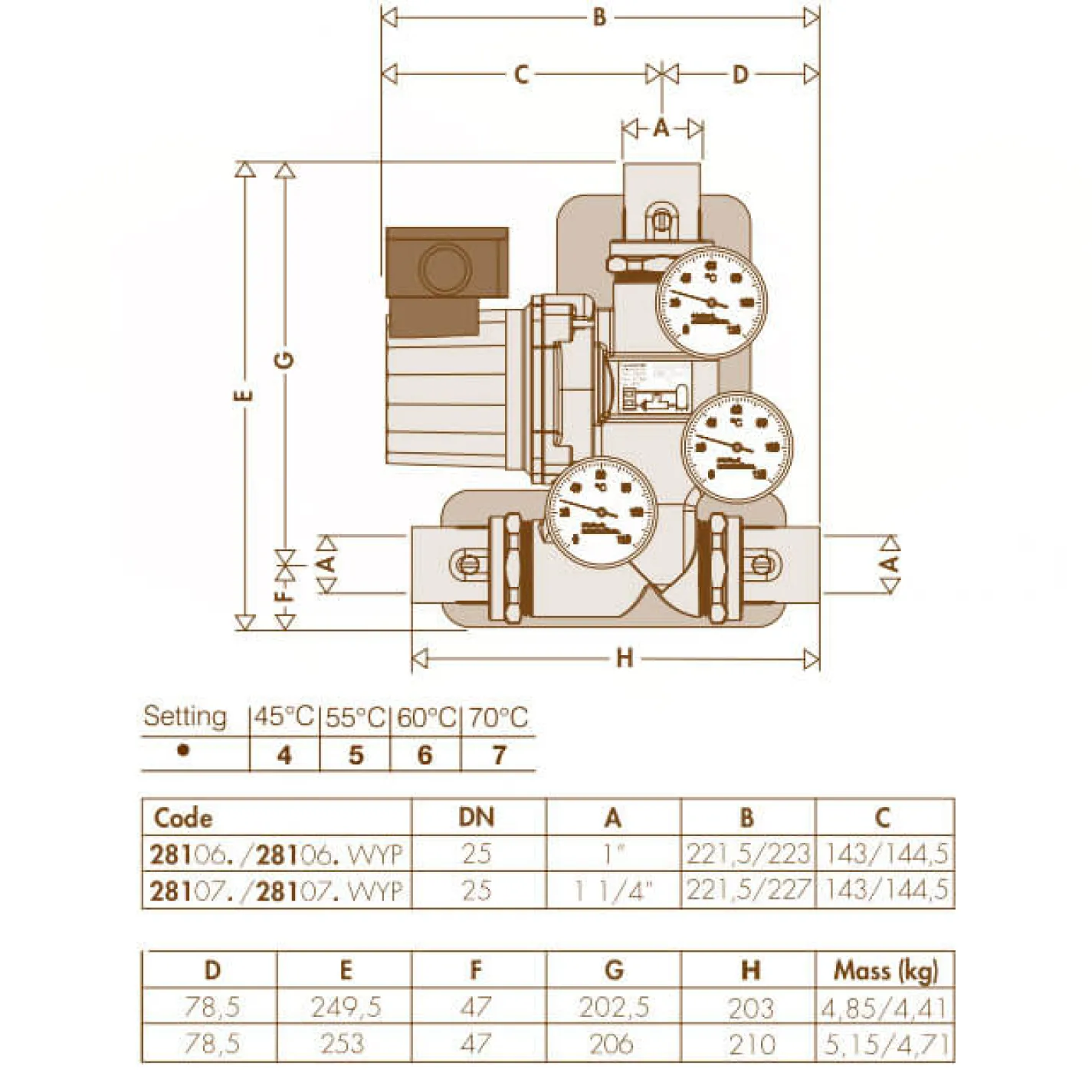 Термостатичний модуль з насосом Caleffi YONOS PARA 25-6 (281066WYP)  - Фото 1