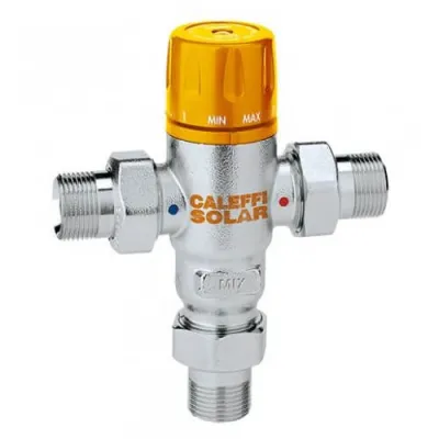 Термостатический смесительный клапан с сетчатыми фильтрами и обратными клапанами Caleffi Solar 1/2 НН (252714)