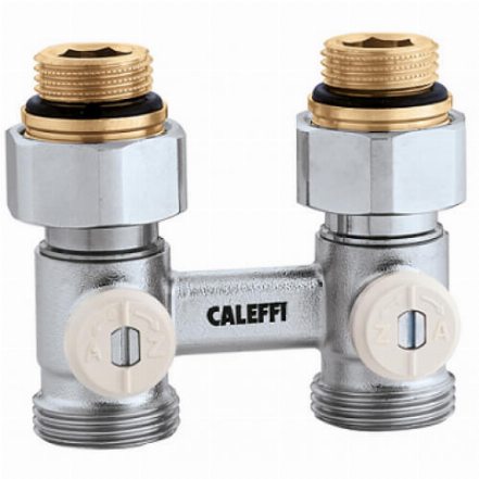 Кран нижнього підключення сталевого радіатора Caleffi 1/2x3/4 прямий (301040)
