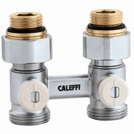 Кран нижнього підключення сталевого радіатора Caleffi 1/2x3/4 прямий (301040)