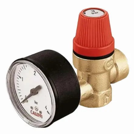 Мембранний клапан Caleffi з отвором для манометра 1/2x1/2 3 bar ВВ (313432)