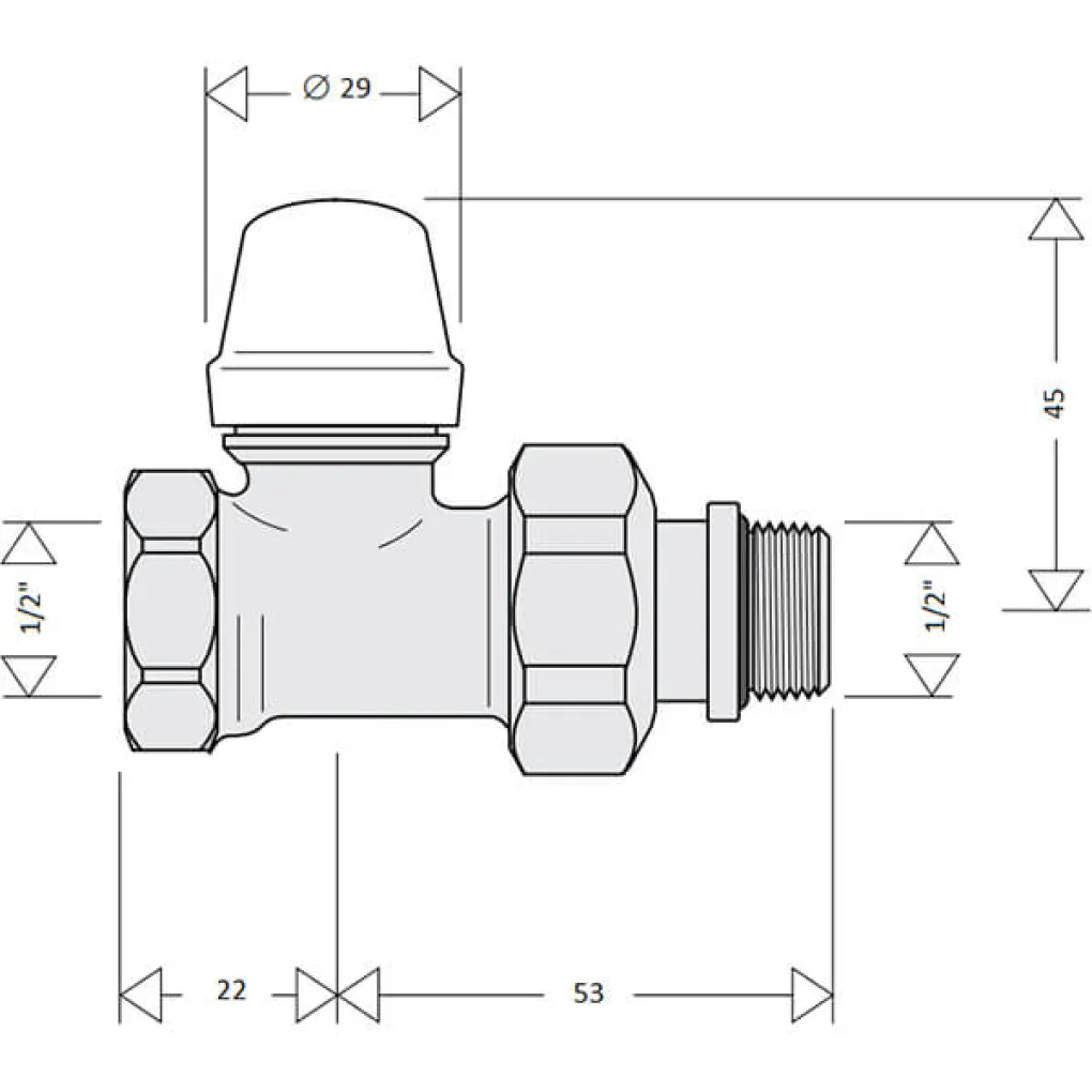 Кран радиаторный отсекающий Caleffi S.p.a. 1/2 10 bar прямой (432422)- Фото 2