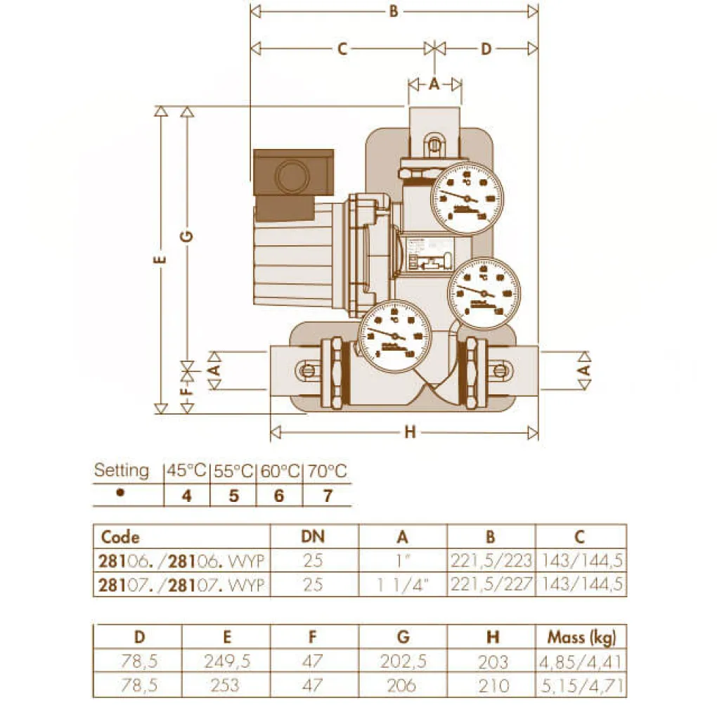 Термостатичний модуль з насосом Caleffi YONOS PARA 25-6 (281066WYP) - Фото 2