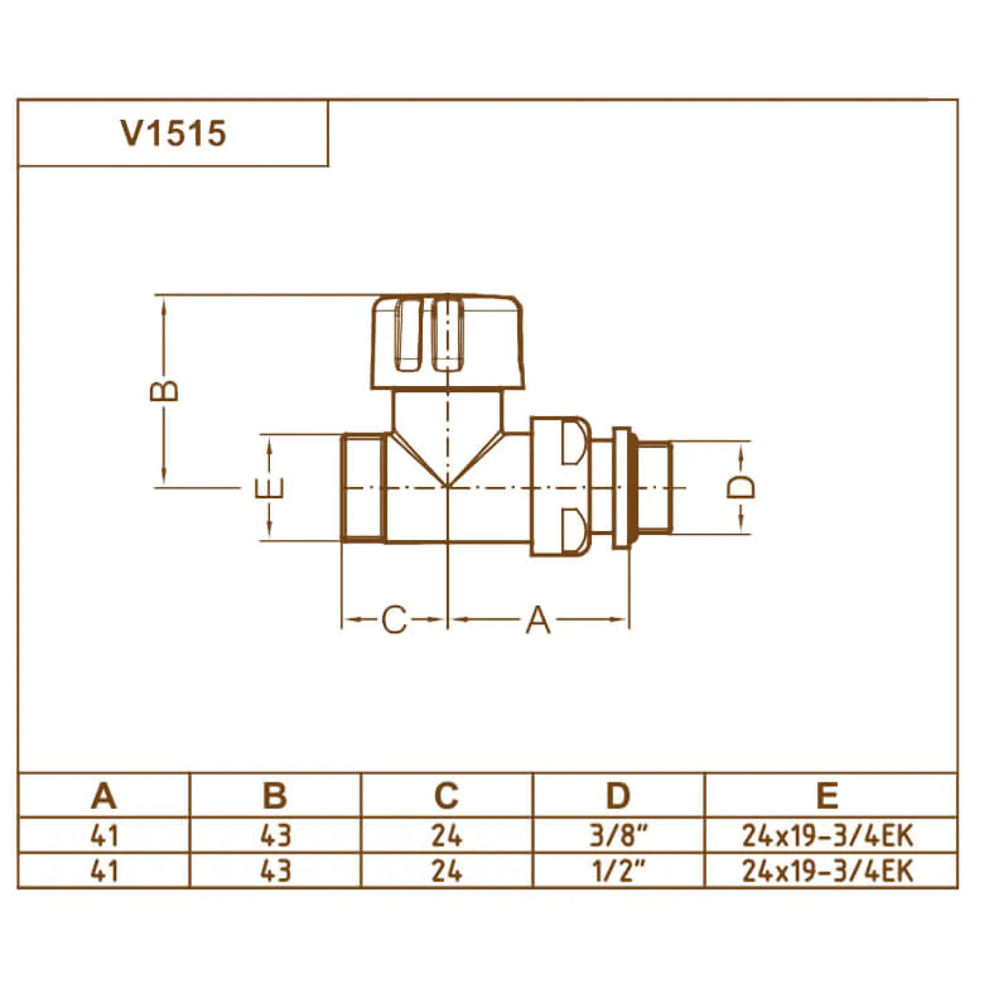 Кран термостатичний прямий Carlo Poletti Compact Thermo-V1 1/2х24-19 (V151511EFS9005O) - Фото 2