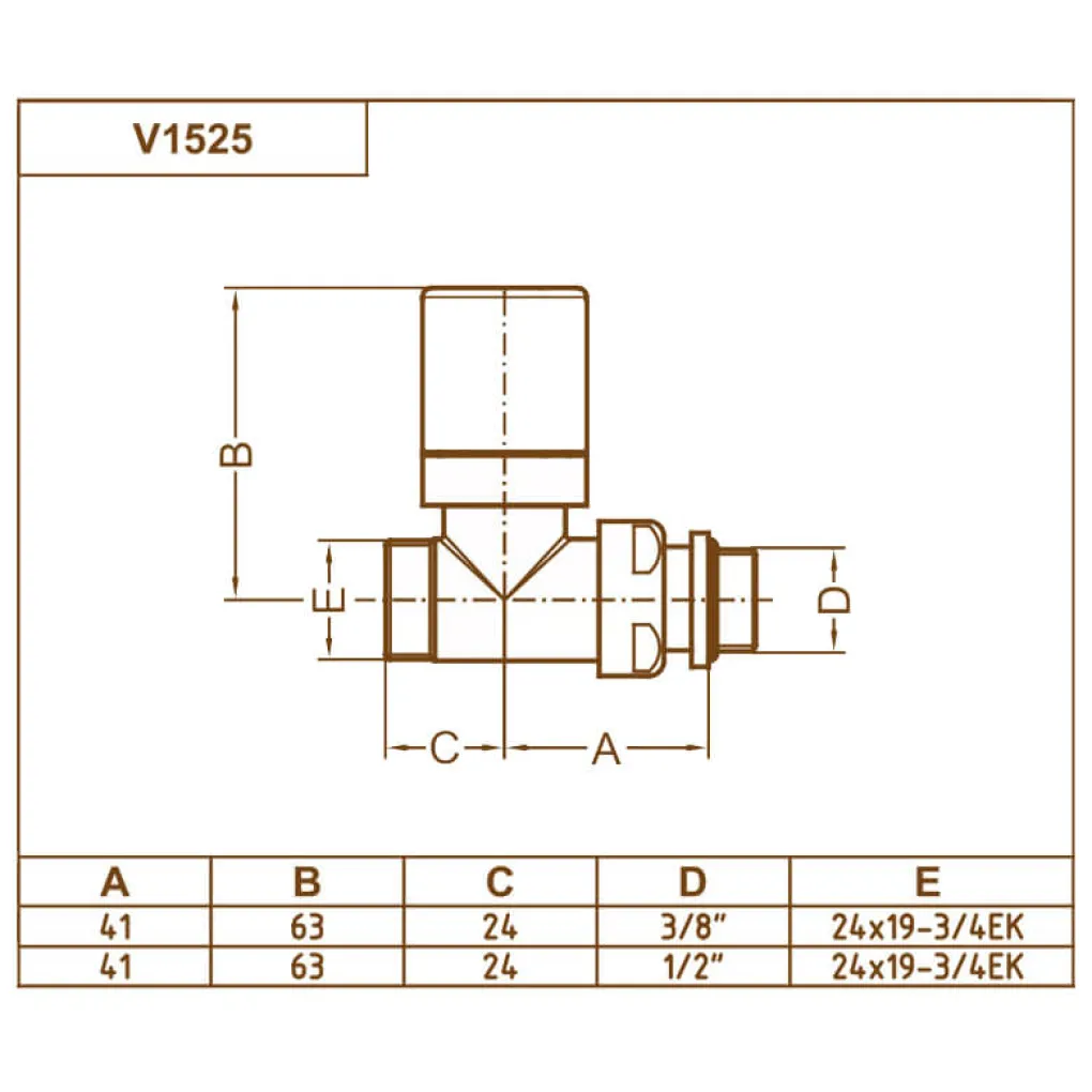 Кран термостатический прямой Carlo Poletti Compact 1/2х24-19 (V152511EFS9005O)- Фото 3
