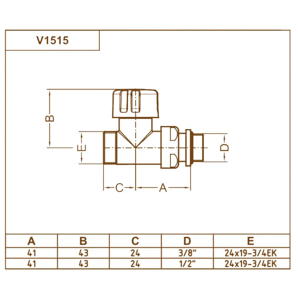 Кран термостатический прямой Carlo Poletti Compact Thermo-V1 1/2х24-19 (V151511EFS9005O)- Фото 3