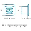 Витяжний вентилятор Cata UC-12 STD- Фото 4