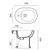 Біде підлогове Catalano Canova Royal 53х36 + Кріплення (1BICV00+Z508788)- Фото 3