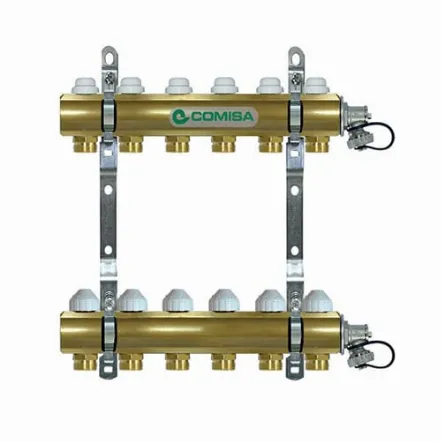Колектор для теплої підлоги Comisa 1x3/4 на 6 контурів без витратомірів