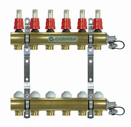 Колектор для теплої підлоги Comisa 1x3/4 на 5 контурів з витратоміром