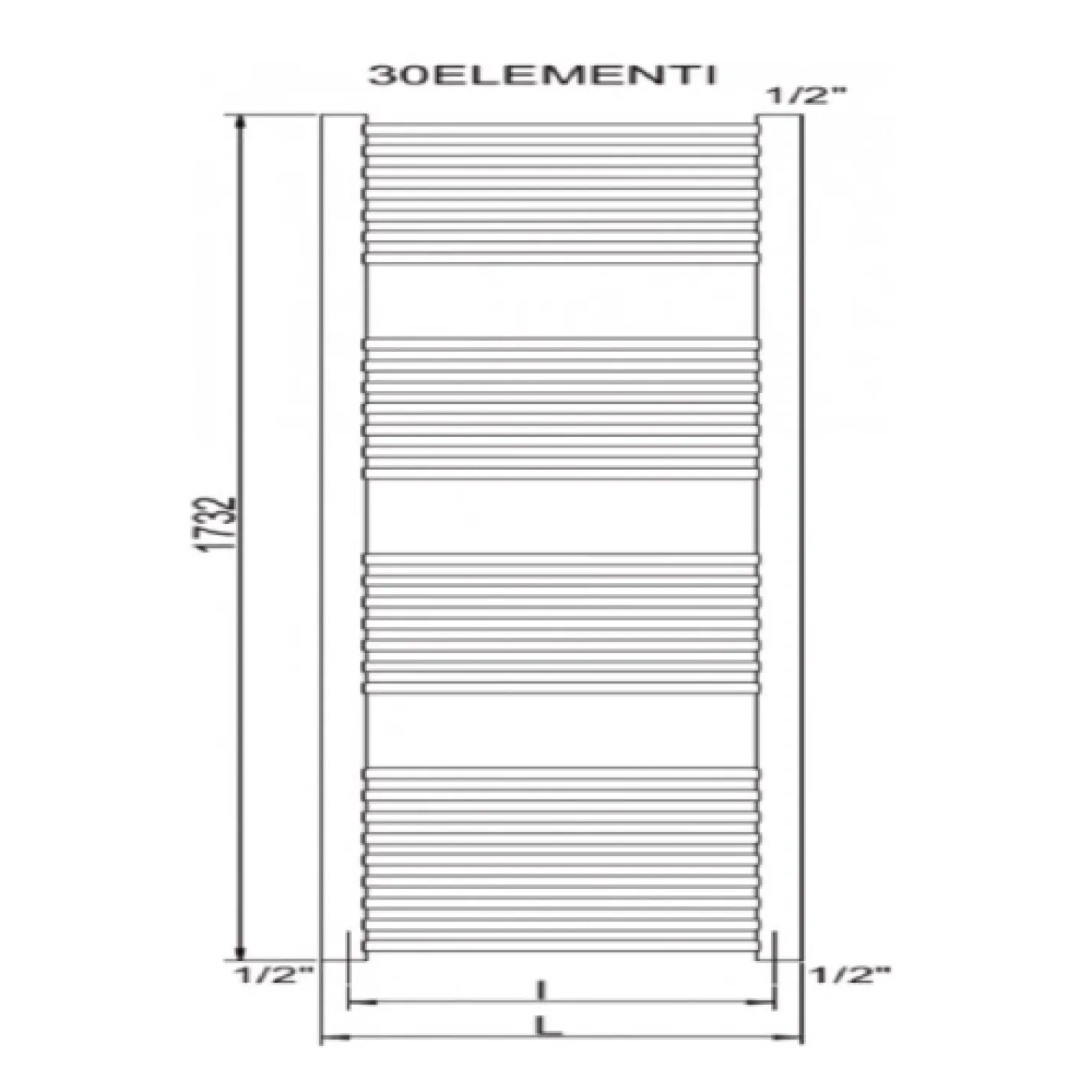 Рушникосушка Cordivari RDT Lisa 22 600/1800 білий - Фото 1