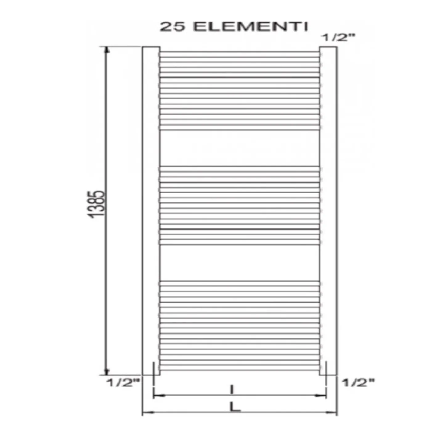 Рушникосушка Cordivari RDT Lisa 22 Curvo 500/1400 білий - Фото 1