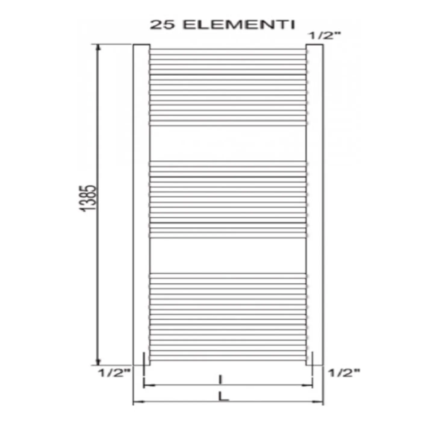 Рушникосушка Cordivari RDT Lisa 22 Curvo 550/1400 білий - Фото 1