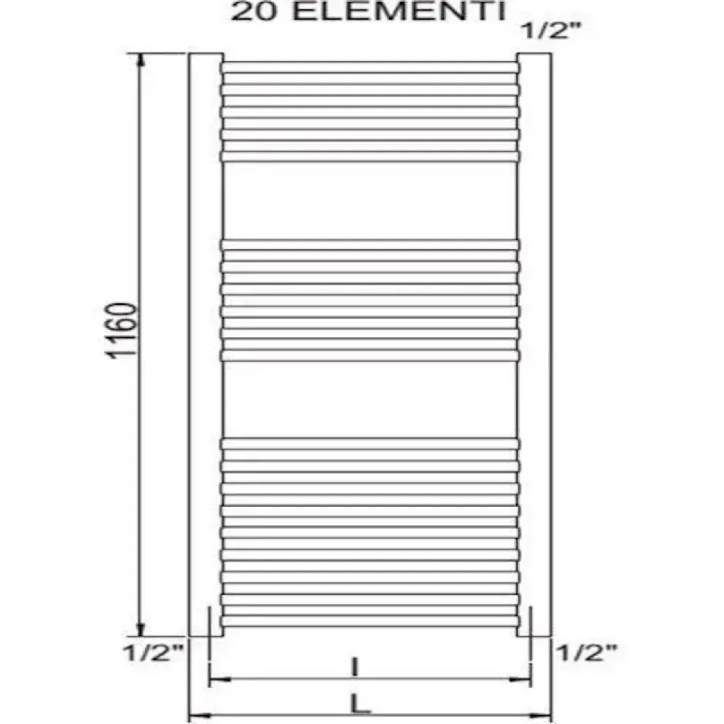 Електрична рушникосушка Cordivari Lisa 22 Electric 1160x500 біла (3581646100054)- Фото 4