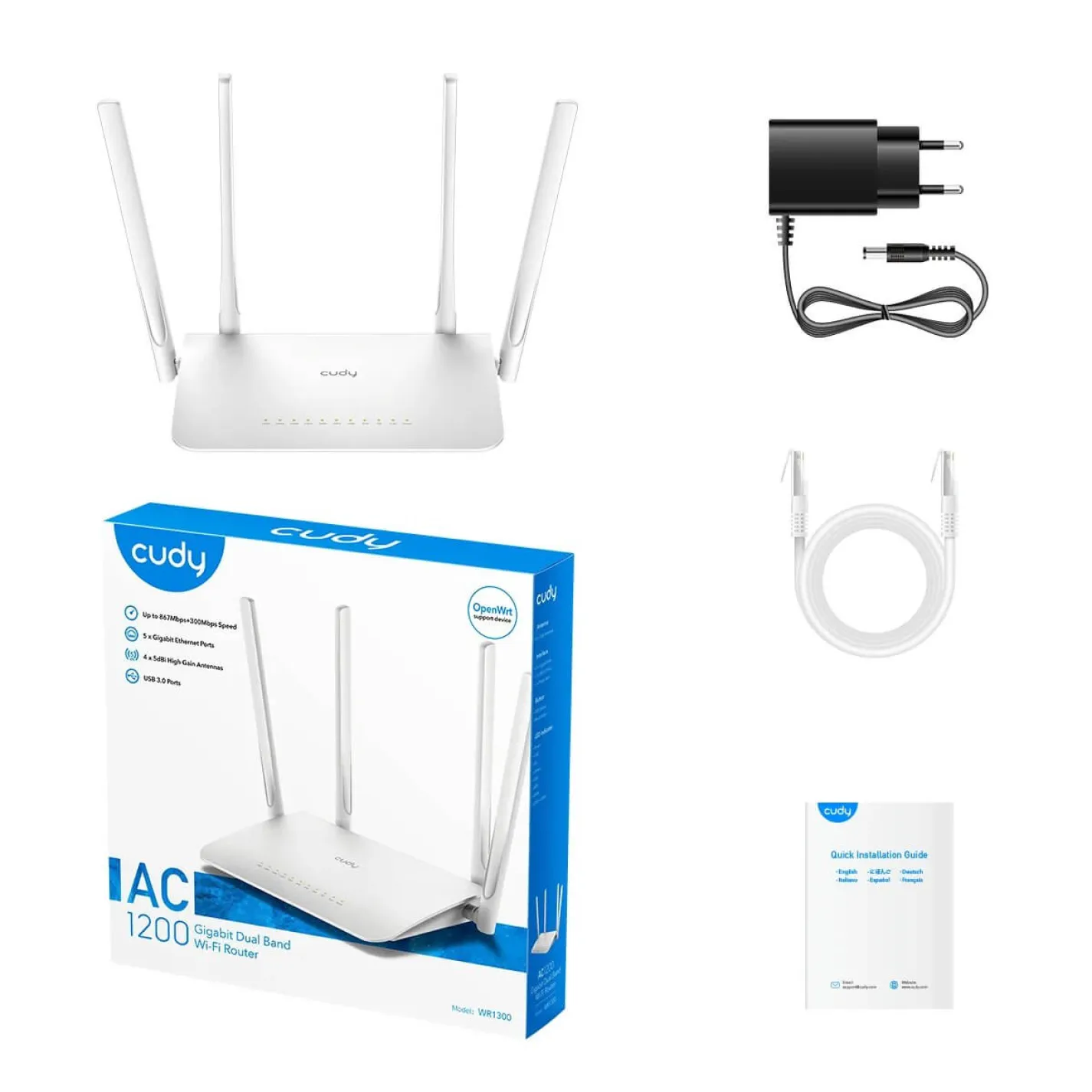 Mesh-маршрутизатор Cudy WR1300 WiFi 5 дводіапазонний гігабітний - Фото 2