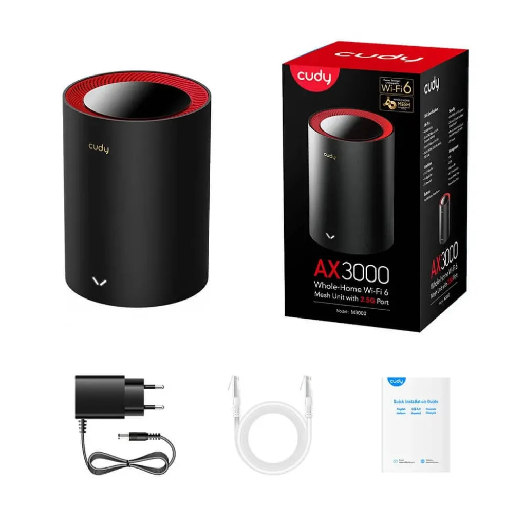 Mesh-маршрутизатор Cudy M3000 WiFi 6 2.5G (1-Pack) двухдиапазонный- Фото 3