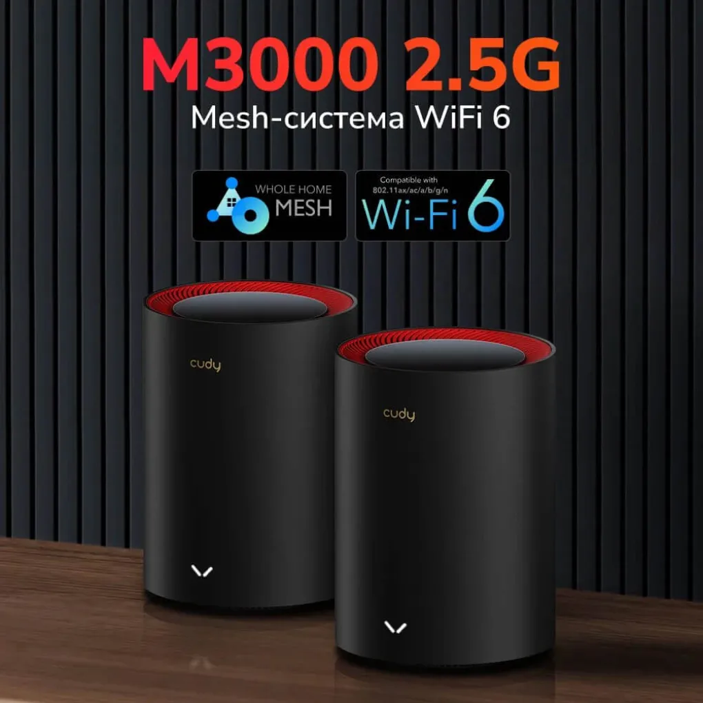 Mesh-маршрутизатор Cudy M3000 WiFi 6 2.5G (1-Pack) двухдиапазонный- Фото 4