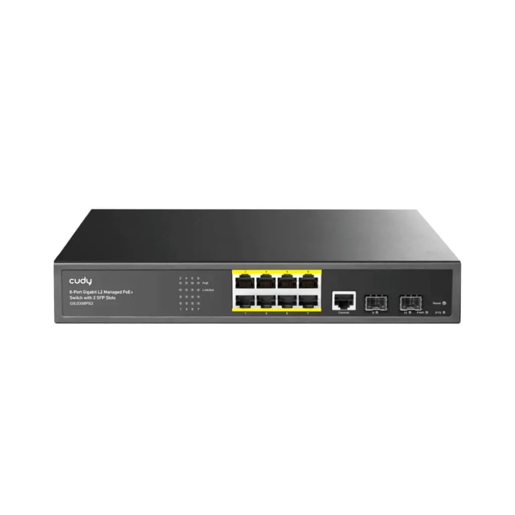 PoE-коммутатор 11-портовый Cudy управляемый L2 GS2008PS2 гигабитный с 8 портами PoE- Фото 2