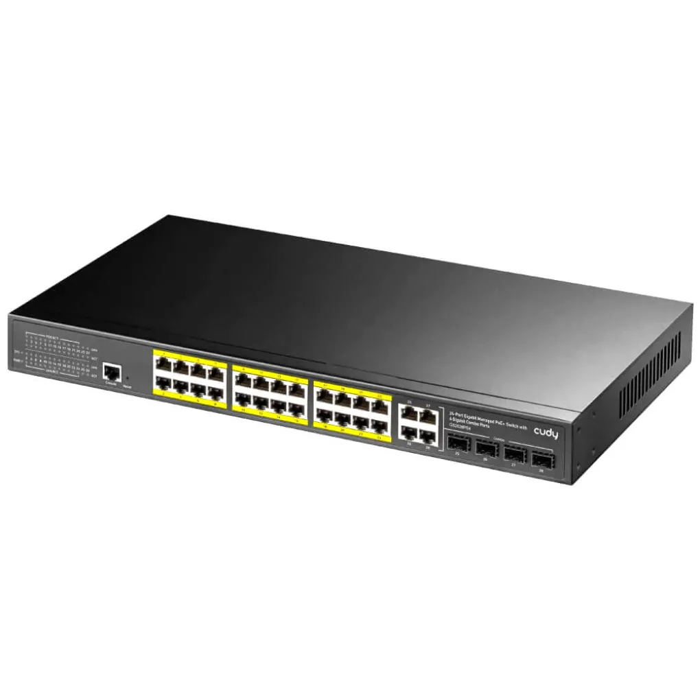 PoE-коммутатор 29-портовый Cudy управляемый L2 GS2028PS4-300W гигабитный с 24 портами PoE- Фото 1