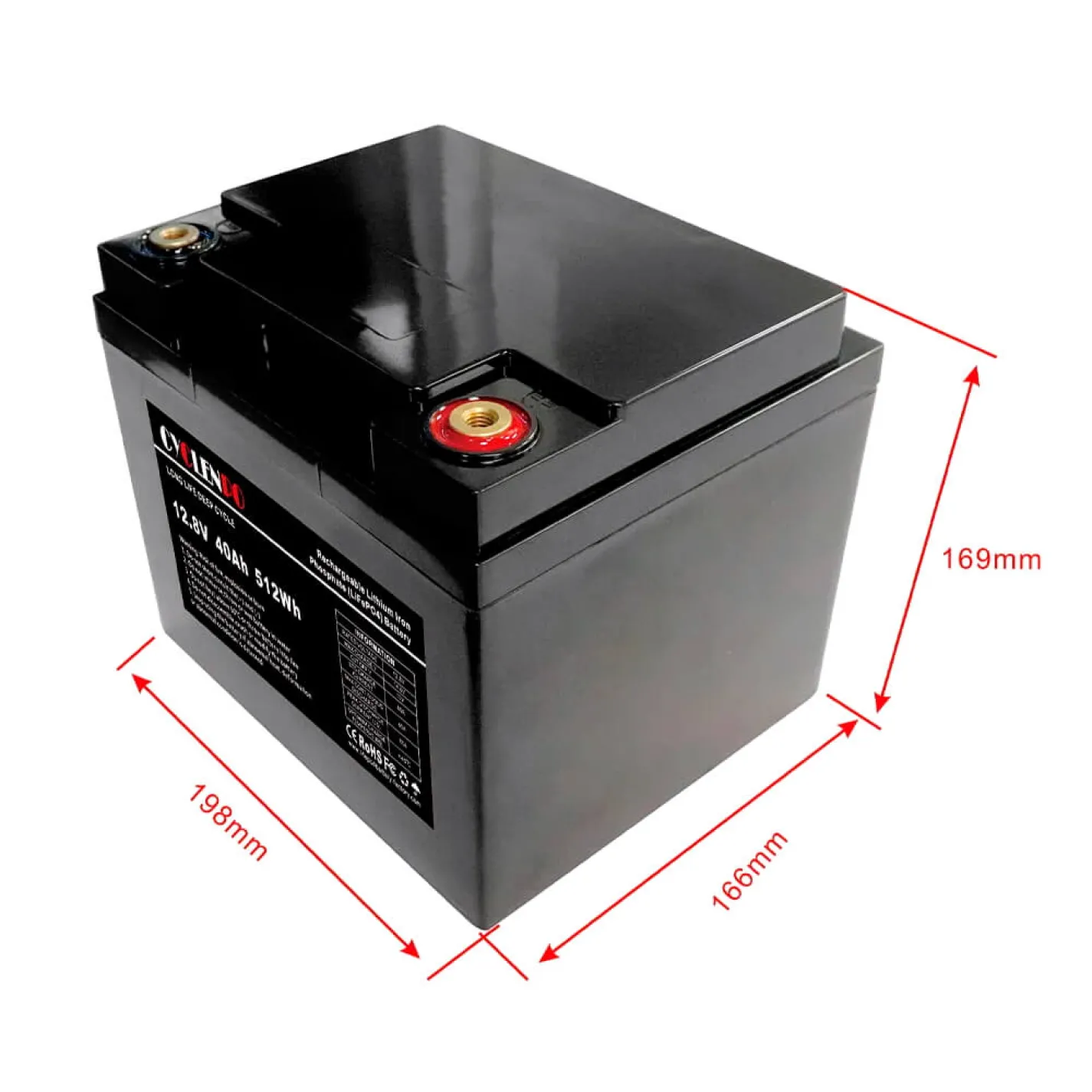 Аккумуляторная батарея литий-железо-фосфатная Cyclen 12.8В 40Аг 12.8V 40AH LiFePo4 (44-00078) - Фото 3