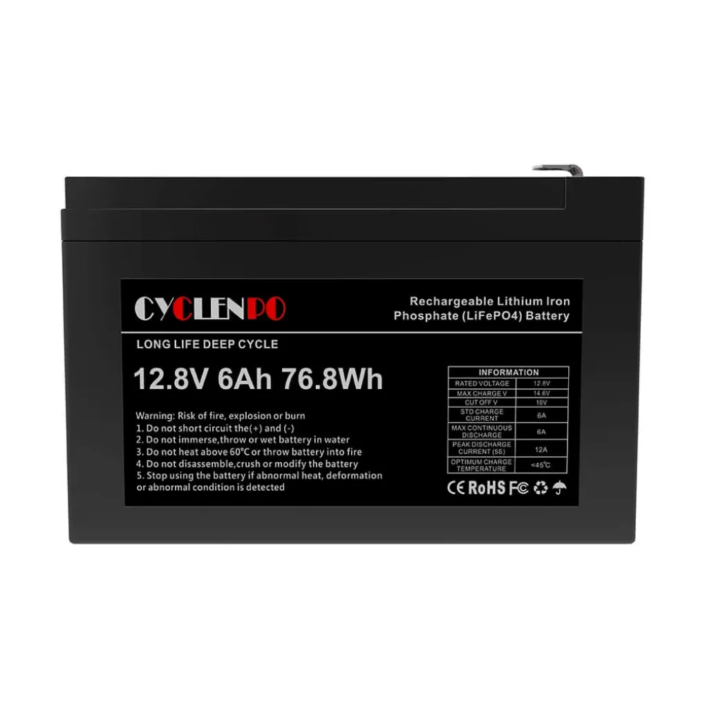 Акумуляторна батарея літій-залізо-фосфатна Cyclen 12.8В 6Аг 12.8V 6AH LiFePo4 (44-00079)- Фото 2