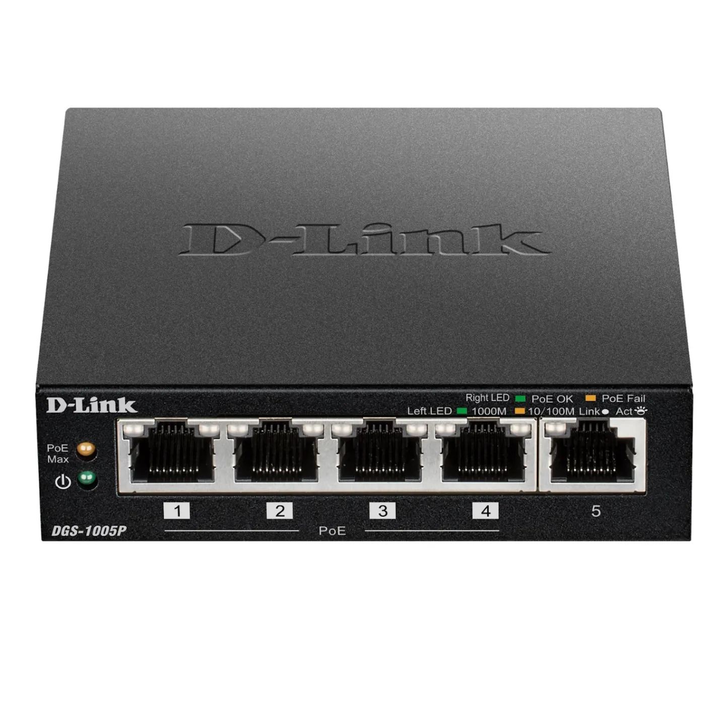 Комутатор D-Link DGS-1005P 5xGE PoE 4x PoE, 1xUplink, 60Вт - Фото 1