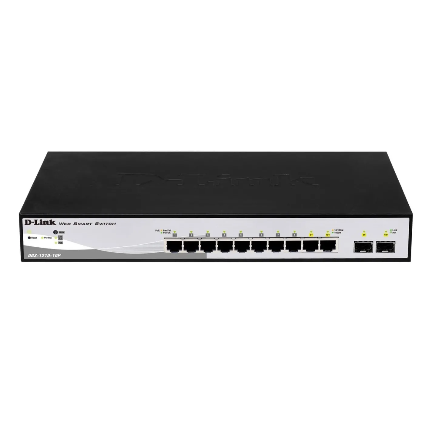 Коммутатор D-Link DGS-1210-10P 8xGE PoE, 2xSFP, 78Вт - Фото 2