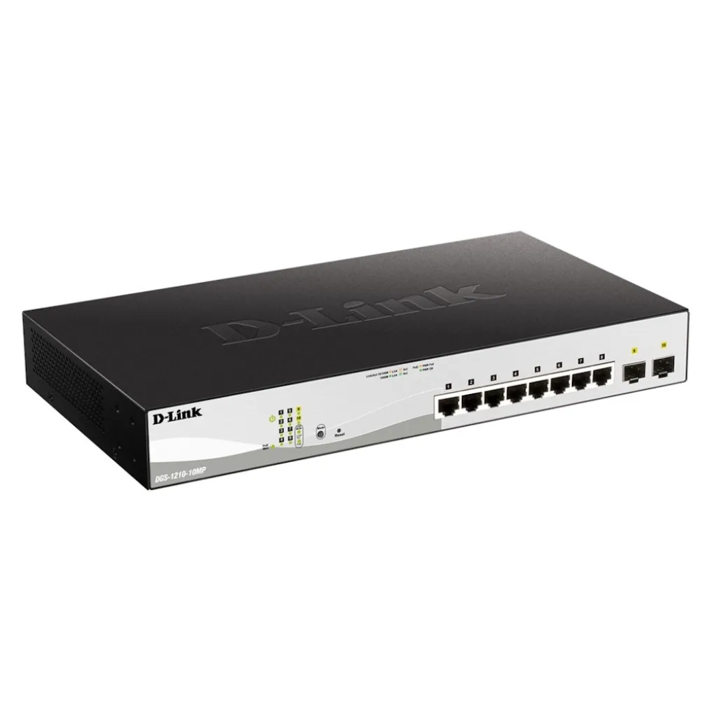 Комутатор D-Link DGS-1210-10MP 8xGE PoE, 2xSFP, 130Вт- Фото 3
