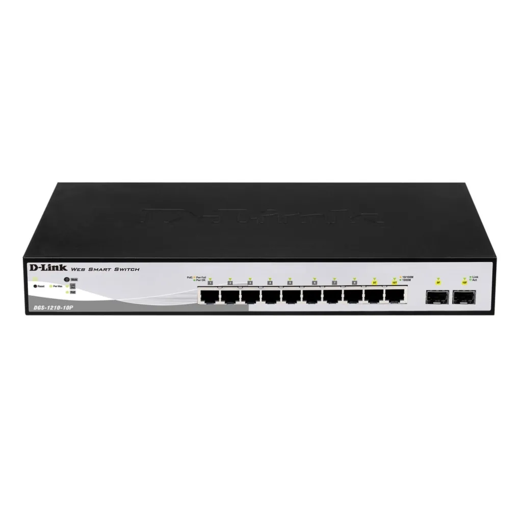 Комутатор D-Link DGS-1210-10P 8xGE PoE, 2xSFP, 78Вт- Фото 3