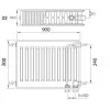 Сталевий панельний радіатор Delonghi V6 L Plattella 22 300x900- Фото 3